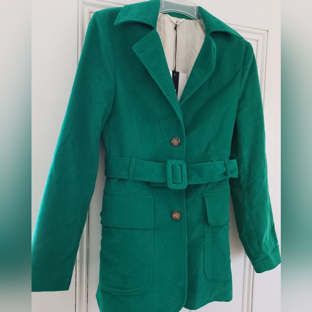 Burton velvet trench in green